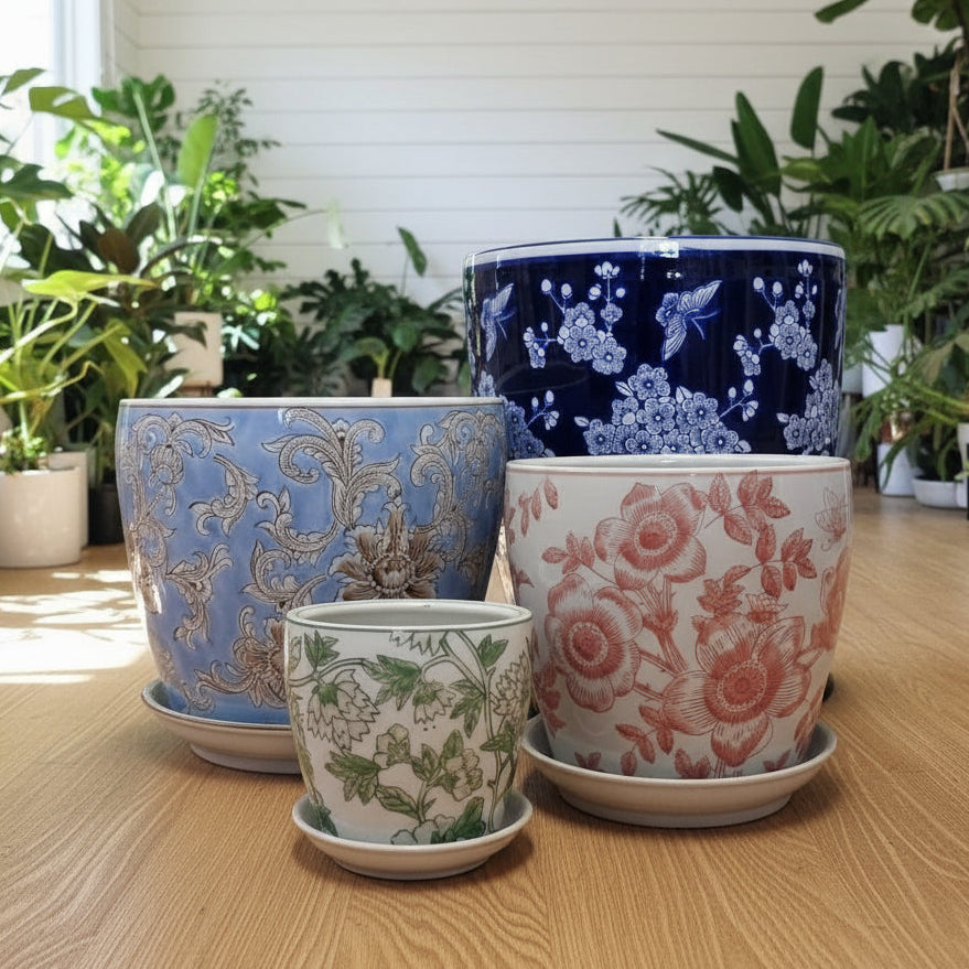 Patterned Porcelain Pots