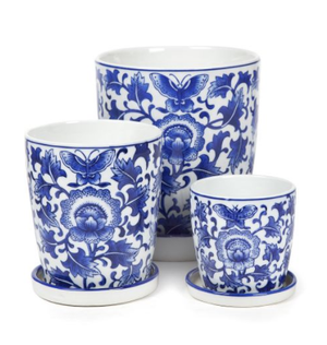 Blue Butterfly pot w/scr