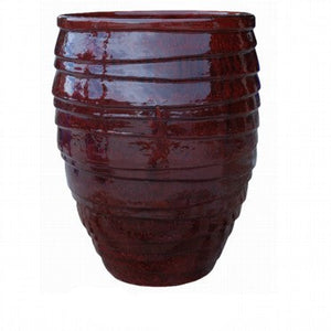 Classic Tall Round Lapped Water Jar Glazed Garden Pot