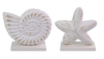 19cm White MDF Decor Shell & Starfish 2 Asstd