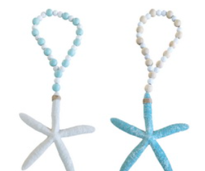 44cm Hanging Starfish on Bead Decor