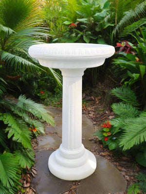 Straight Ribbed Base Birdbath