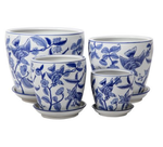 Bird Song Pot with Saucer