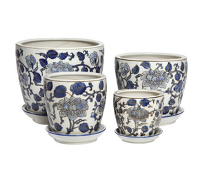 Embossed Rose Planter w/saucer