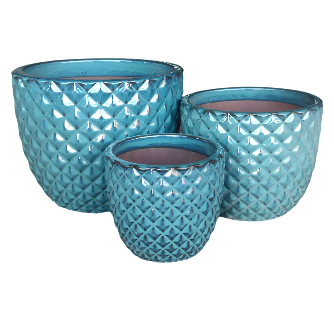 Round Pineapple Pot Glazed Garden Pot | Shop Online – Linda's Place Bundall